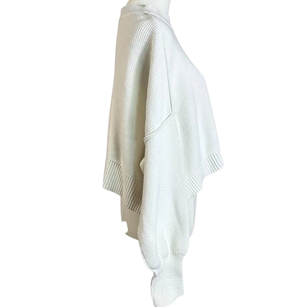 Free People Easy Street Crop Pullover Sweater in White Size Large Preppy Fall - Picture 12 of 16